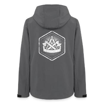 Signes de corporation Charpentier Hexagone dans le look used - Veste softshell femme recyclée Stanley/Stella - charbon - Dos - AI Model Female 172 light (172cm)