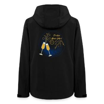 Frohes Neues Jahr Schriftzug Sektgläser Dekoration - Frauen Recycelte Softshelljacke von Stanley/Stella - Schwarz - Hinten - AI Model Female 172 light (172cm)