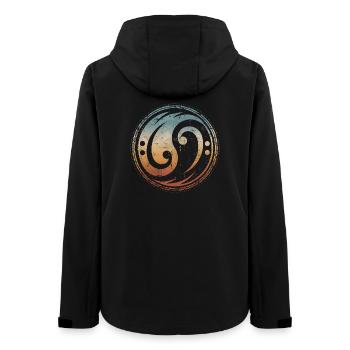 Bass Bassschlüssel Yin Yang Bass für Bassist - Frauen Recycelte Softshelljacke von Stanley/Stella - Schwarz - Hinten - AI Model Female 172 light (172cm)