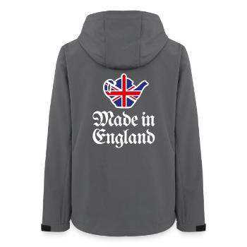 Union Jack Flag Made in England British UK teapot - Women’s Recycled Softshell Jacket by Stanley/Stella - anthracite - Back - AI Model Female 172 light (172cm)