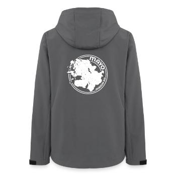 Mayo Ireland Map | County Outline Stamp - Women’s Recycled Softshell Jacket by Stanley/Stella - anthracite - Back - AI Model Female 172 light (172cm)