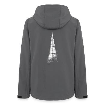 Dubai Burj Khalifa Vintage Silhouette Emirate UAE - Women’s Recycled Softshell Jacket by Stanley/Stella - anthracite - Back - AI Model Female 172 light (172cm)