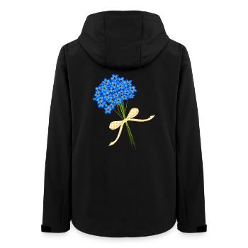 delicate forget-me-not bouquets - Women’s Recycled Softshell Jacket by Stanley/Stella - black - Back - AI Model Female 172 light (172cm)