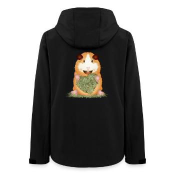 funny guinea pig with a big hay heart - Women’s Recycled Softshell Jacket by Stanley/Stella - black - Back - AI Model Female 172 light (172cm)