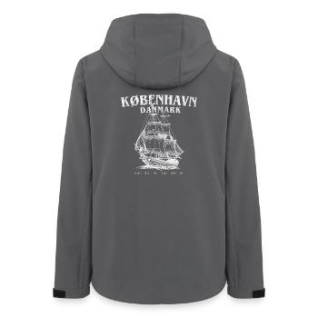 København Segelschiff Silhouette - Frauen Recycelte Softshelljacke von Stanley/Stella - Anthrazit - Hinten - AI Model Female 172 light (172cm)