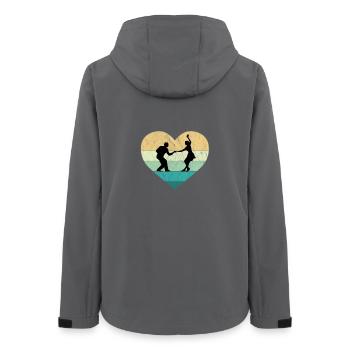 I love Rock'n Roll Tanzpaar Retro Herz - Frauen Recycelte Softshelljacke von Stanley/Stella - Anthrazit - Hinten - AI Model Female 172 light (172cm)
