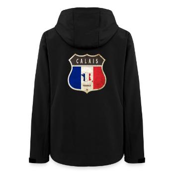 Calais Frankreich Wappen Flaggen Design - Frauen Recycelte Softshelljacke von Stanley/Stella - Schwarz - Hinten - AI Model Female 172 light (172cm)