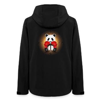 Panda as a radiant boxer hero in the boxing ring - Women’s Recycled Softshell Jacket by Stanley/Stella - black - Back - AI Model Female 172 light (172cm)