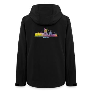 Leipzig Skyline Colorful Leipziger - Women’s Recycled Softshell Jacket by Stanley/Stella - black - Back - AI Model Female 172 light (172cm)