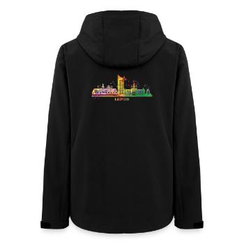 Leipzig Skyline Colorful Leipziger - Women’s Recycled Softshell Jacket by Stanley/Stella - black - Back - AI Model Female 172 light (172cm)