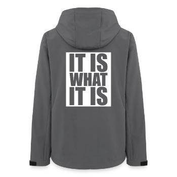 It Is What It Is - Women’s Recycled Softshell Jacket by Stanley/Stella - anthracite - Back - AI Model Female 172 light (172cm)