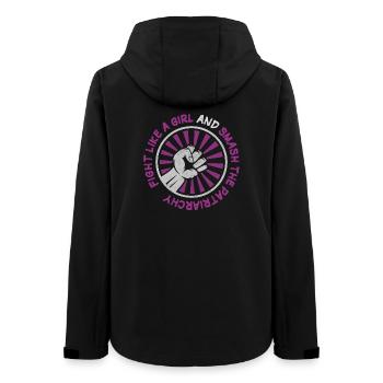 Kämpfe wie ein Mädchen und zerschlage das Patriarchat - Frauen Recycelte Softshelljacke von Stanley/Stella - Schwarz - Hinten - AI Model Female 172 light (172cm)
