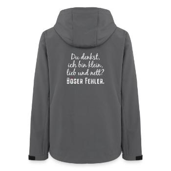 You Think I Am Small Sweet And Nice Evil Mistake - Women’s Recycled Softshell Jacket by Stanley/Stella - anthracite - Back - AI Model Female 172 light (172cm)