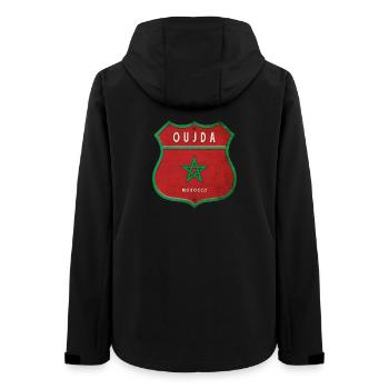 Oujda Marokko Wappen Flaggen Design - Frauen Recycelte Softshelljacke von Stanley/Stella - Schwarz - Hinten - AI Model Female 172 light (172cm)