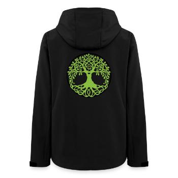 Mandala Tree of Life - Women’s Recycled Softshell Jacket by Stanley/Stella - black - Back - AI Model Female 172 light (172cm)