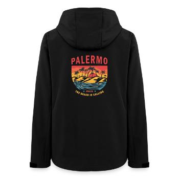 Palermo Italien Strand Design - Frauen Recycelte Softshelljacke von Stanley/Stella - Schwarz - Hinten - AI Model Female 172 light (172cm)