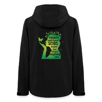 Les pensées en matière de santé mentale pourraient laisser des cicatrices - Veste softshell femme recyclée Stanley/Stella - noir - Dos - AI Model Female 172 light (172cm)