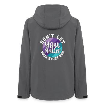 Vous comptez, ne laissez pas votre histoire se terminer - Veste softshell femme recyclée Stanley/Stella - charbon - Dos - AI Model Female 172 light (172cm)