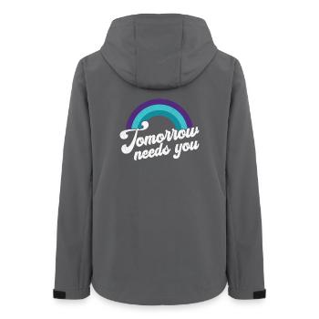 Tomorrow Needs You Psychische Gesundheit - Frauen Recycelte Softshelljacke von Stanley/Stella - Anthrazit - Hinten - AI Model Female 172 light (172cm)