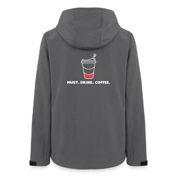Coffee Lovers Coffee Drink Saying Caffeine - Women’s Recycled Softshell Jacket by Stanley/Stella - anthracite - Back - AI Model Female 172 light (172cm)