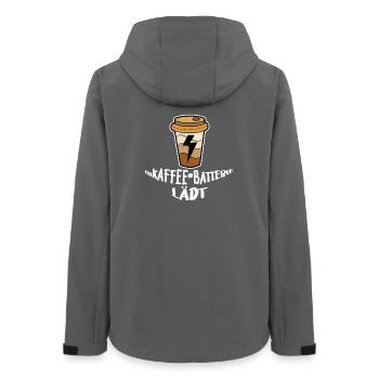 Kaffee Trinken Statement Koffein Kaffeeliebhaber - Frauen Recycelte Softshelljacke von Stanley/Stella - Anthrazit - Hinten - AI Model Female 172 light (172cm)