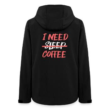 Müdigkeit Kaffeeliebhaber Statement Kaffee Trinken - Frauen Recycelte Softshelljacke von Stanley/Stella - Schwarz - Hinten - AI Model Female 172 light (172cm)