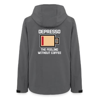Humorous Coffee Espresso Statement Coffee Drinker - Women’s Recycled Softshell Jacket by Stanley/Stella - anthracite - Back - AI Model Female 172 light (172cm)