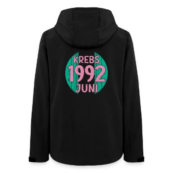 Sternzeichen Krebs Juni 1992 Geburtstag - Frauen Recycelte Softshelljacke von Stanley/Stella - Schwarz - Hinten - AI Model Female 172 light (172cm)
