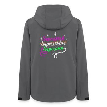 Superoma Spruch Großmutter Oma Rentnerin - Frauen Recycelte Softshelljacke von Stanley/Stella - Anthrazit - Hinten - AI Model Female 172 light (172cm)