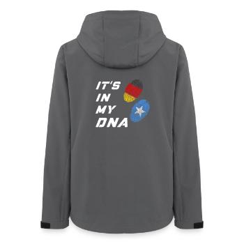 In meiner DNA Deutschland / Somalia - Frauen Recycelte Softshelljacke von Stanley/Stella - Anthrazit - Hinten - AI Model Female 172 light (172cm)