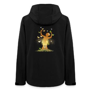 surreales Gitarren Motiv mit Tänzerin - Frauen Recycelte Softshelljacke von Stanley/Stella - Schwarz - Hinten - AI Model Female 172 light (172cm)
