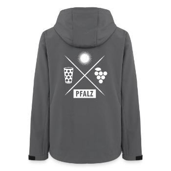 Pfalz Sonne Trauben Design - Frauen Recycelte Softshelljacke von Stanley/Stella - Anthrazit - Hinten - AI Model Female 172 light (172cm)