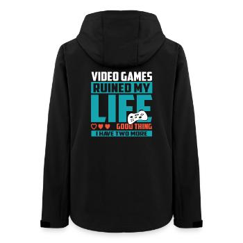 Gamer Extra Leben - Frauen Recycelte Softshelljacke von Stanley/Stella - Schwarz - Hinten - AI Model Female 172 light (172cm)
