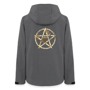 lustige kaffeesprüche, kaffeekult - Frauen Recycelte Softshelljacke von Stanley/Stella - Anthrazit - Hinten - AI Model Female 172 light (172cm)