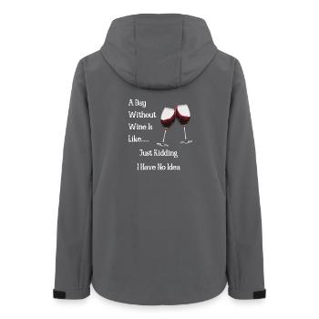 Ein Tag ohne Wein? NEIN DANKE - Frauen Recycelte Softshelljacke von Stanley/Stella - Anthrazit - Hinten - AI Model Female 172 light (172cm)