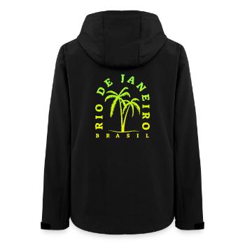 Rio Palm Neon Brasil - Frauen Recycelte Softshelljacke von Stanley/Stella - Schwarz - Hinten - AI Model Female 172 light (172cm)