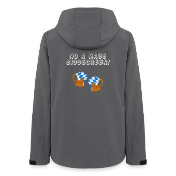 OktoberfestStatement, no a Mass, Sprüche Bayrisch - Frauen Recycelte Softshelljacke von Stanley/Stella - Anthrazit - Hinten - AI Model Female 172 light (172cm)
