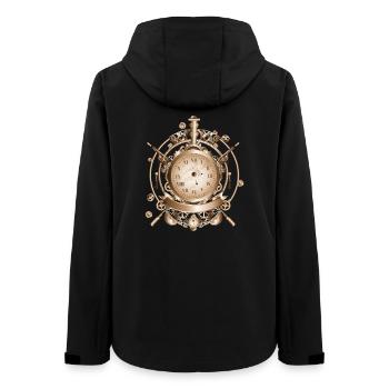 Steampunk watch in antique look with gears - Women’s Recycled Softshell Jacket by Stanley/Stella - black - Back - AI Model Female 172 light (172cm)