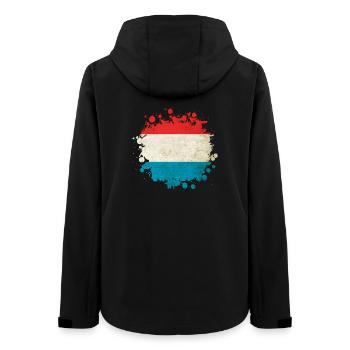 Luxembourg flags blob - Women’s Recycled Softshell Jacket by Stanley/Stella - black - Back - AI Model Female 172 light (172cm)
