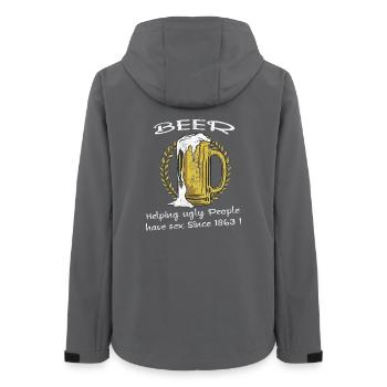 La bière à motif de chemise de bière fraîche aide au sexe - Veste softshell femme recyclée Stanley/Stella - charbon - Dos - AI Model Female 172 light (172cm)
