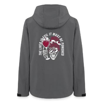 The liver is evil and is punished - Women’s Recycled Softshell Jacket by Stanley/Stella - anthracite - Back - AI Model Female 172 light (172cm)