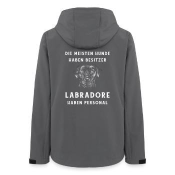 Lustiges Labrador Design - Frauen Recycelte Softshelljacke von Stanley/Stella - Anthrazit - Hinten - AI Model Female 172 light (172cm)