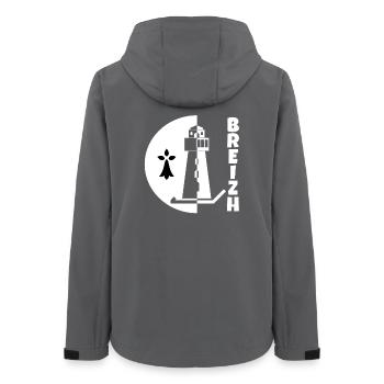 Bretagne, Breizh, celte - Veste softshell femme recyclée Stanley/Stella - charbon - Dos - AI Model Female 172 light (172cm)