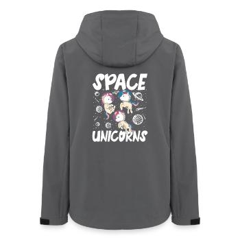 Space unicorns - Frauen Recycelte Softshelljacke von Stanley/Stella - Anthrazit - Hinten - AI Model Female 172 light (172cm)
