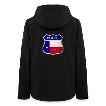 Drapeau Texas à écusson Amarillo - Veste softshell femme recyclée Stanley/Stella - noir - Dos - AI Model Female 172 light (172cm)