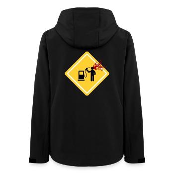 Danger: Petrol Station - Women’s Recycled Softshell Jacket by Stanley/Stella - black - Back - AI Model Female 172 light (172cm)