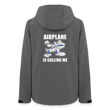 Airplane Airplane Pilot Gift - Women’s Recycled Softshell Jacket by Stanley/Stella - anthracite - Back - AI Model Female 172 light (172cm)