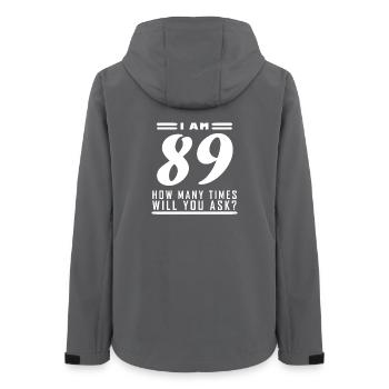 I am 89 – 89th birthday gift - Women’s Recycled Softshell Jacket by Stanley/Stella - anthracite - Back - AI Model Female 172 light (172cm)