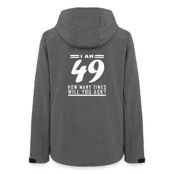 J’ai 49 ans – 49e anniversaire cadeau - Veste softshell femme recyclée Stanley/Stella - charbon - Dos - AI Model Female 172 light (172cm)