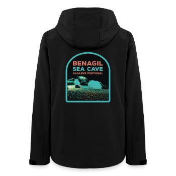 Célèbre Grotte Marine de Benagil, Algarve Portugal - Veste softshell femme recyclée Stanley/Stella - noir - Dos - AI Model Female 172 light (172cm)